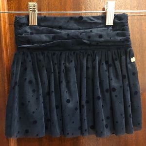 Lili Gaufrette Navy Tulle Swiss Dot Skirt NWT